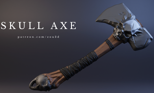 Skull Axe Keychain