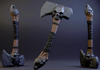 Skull Axe Keychain